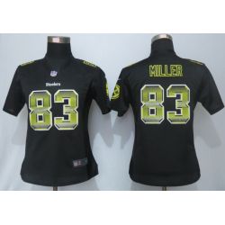 Cheap Heath Miller Steelers Women Jersey From China Black Strobe #83