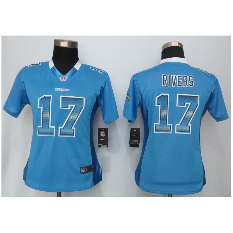 Cheap Philip Rivers Chargers Women Jersey From China Light-Blue Strobe #17