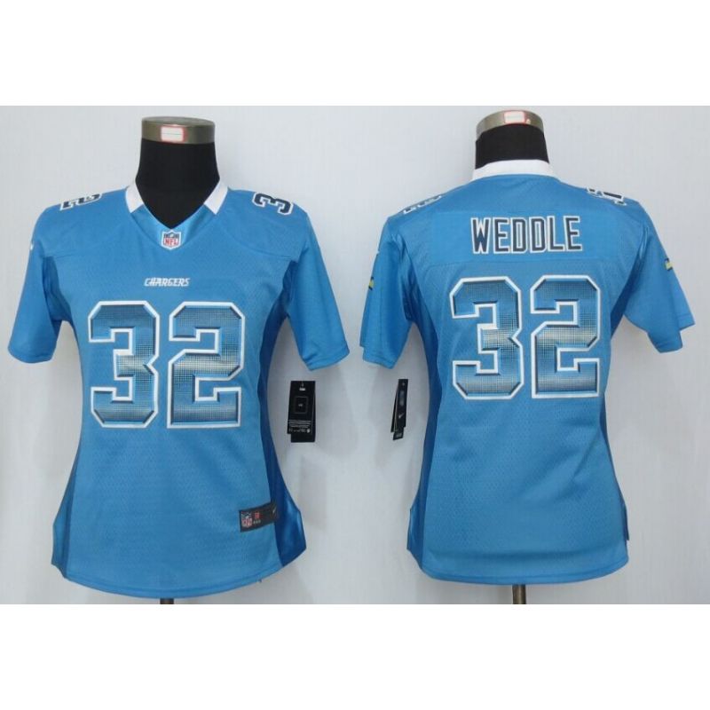 Cheap Eric Weddle Chargers Women Jersey From China Light-Blue Strobe #32