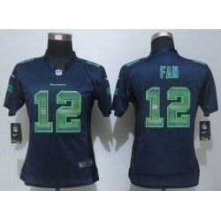 Cheap 12th Fan Seahawks Women Jersey From China Blue Strobe #12