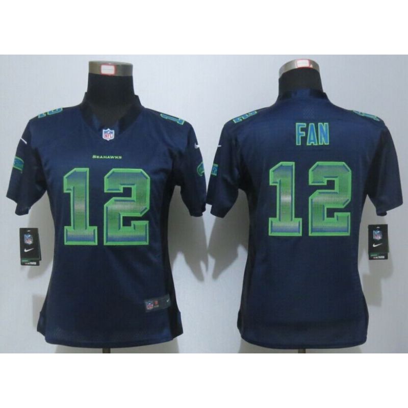 Cheap 12th Fan Seahawks Women Jersey From China Blue Strobe #12