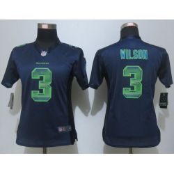 Cheap Russell Wilson Seahawks Women Jersey From China Blue Strobe #3