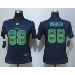 Cheap Jimmy Graham Seahawks Women Jersey From China Blue Strobe #88