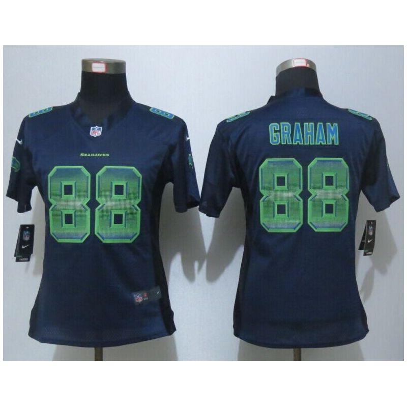 Cheap Jimmy Graham Seahawks Women Jersey From China Blue Strobe #88