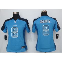 Cheap Marcus Mariota Titans Women Jersey From China Light-Blue Strobe #8