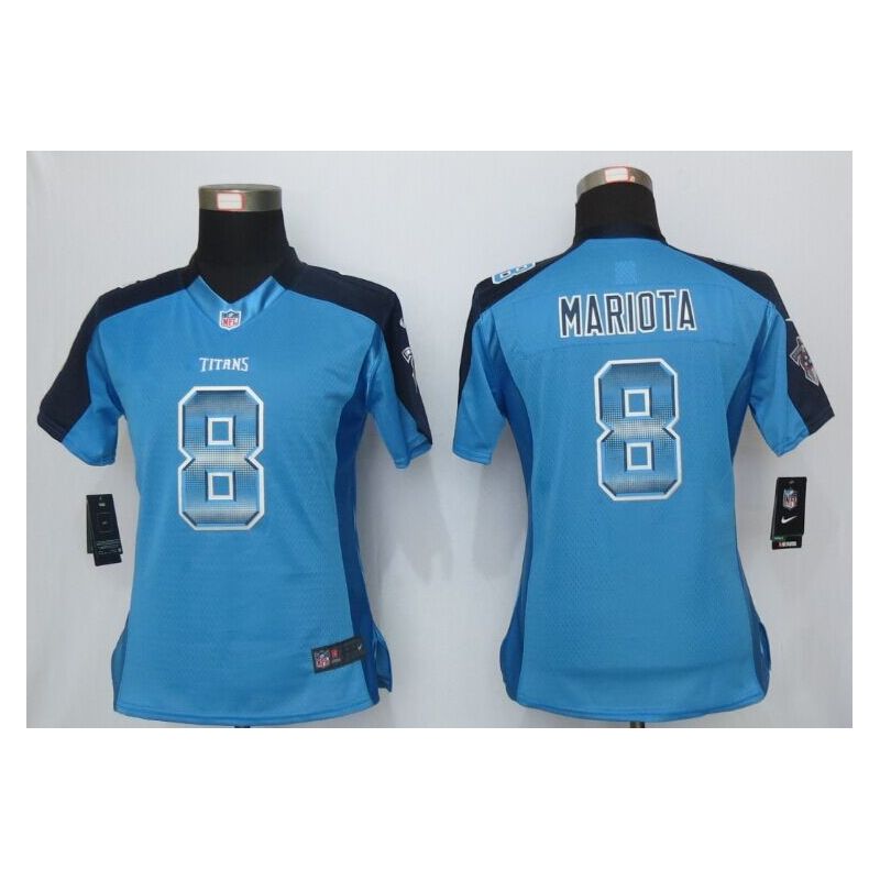 Cheap Marcus Mariota Titans Women Jersey From China Light-Blue Strobe #8