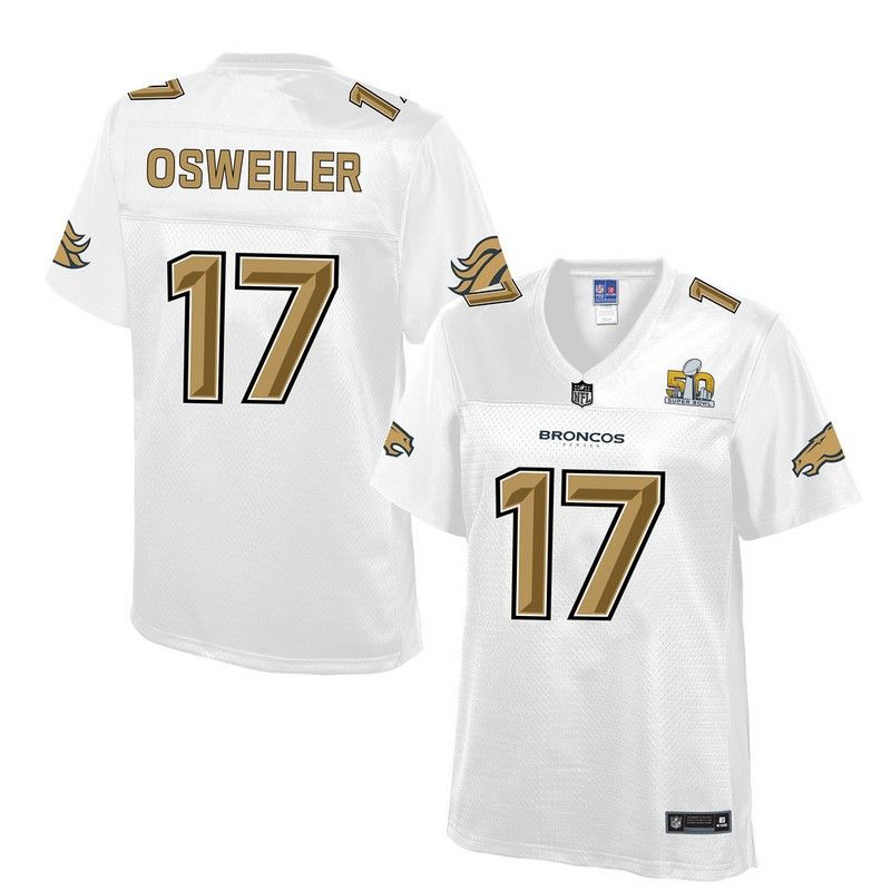 Cheap Brock Osweiler Broncos Women Jersey From China White Super Bowl 50 Fashion #17