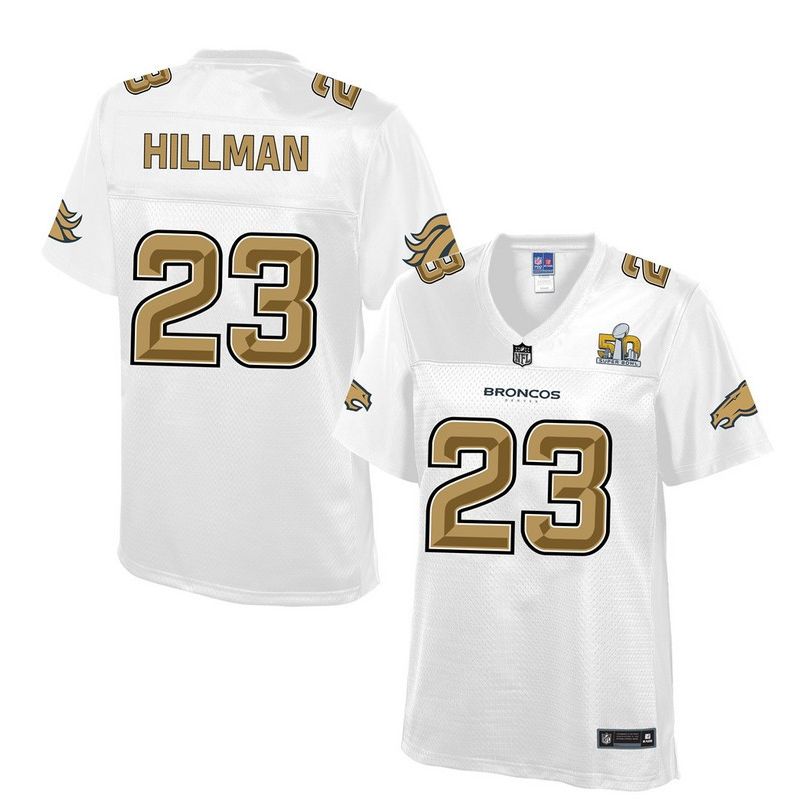Cheap Ronnie Hillman Broncos Women Jersey From China White Super Bowl 50 Fashion #23