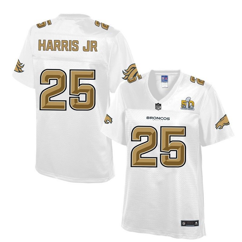 Cheap Chris Harris Jr Broncos Women Jersey From China White Super Bowl 50 Fashion #25