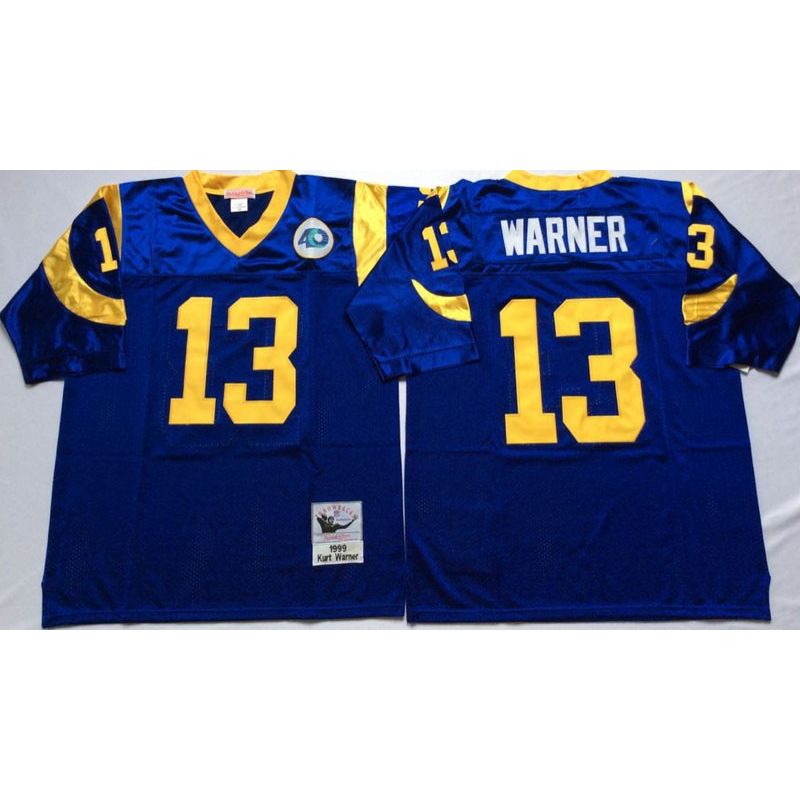 Cheap Kurt Warner Rams Jersey From China Blue 1999 throwback #13