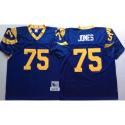 Cheap Deacon Jones Rams Jersey From China Royal Blue throwback #75