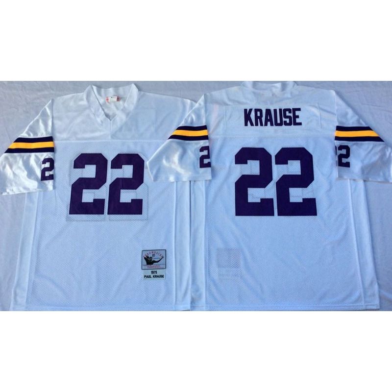 Cheap Paul Krause Vikings Jersey From China White 1975 throwback #22