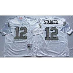 Cheap Kenny Stabler Raiders Jersey From China White throwback Sliver number #12