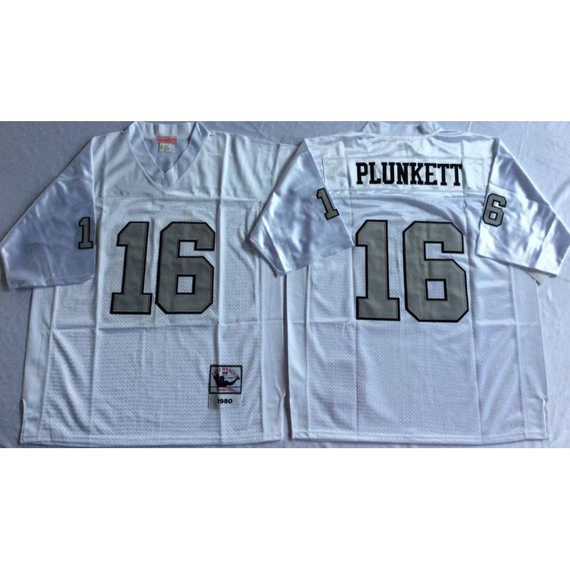 Cheap Jim Plunkett Raiders Jersey From China White throwback Sliver number #16