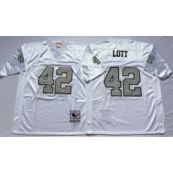 Cheap Ronnie Lott Raiders Jersey From China White throwback Sliver number #42