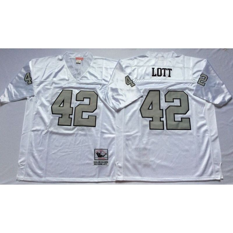 Cheap Ronnie Lott Raiders Jersey From China White throwback Sliver number #42 Cheap Ronnie Lott Raiders Jersey From China White throwback Sliver number #42