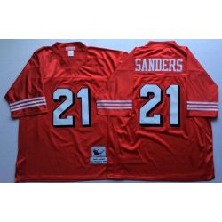Cheap Deion Sanders 49ers Jersey From China Red 75th throwback #21