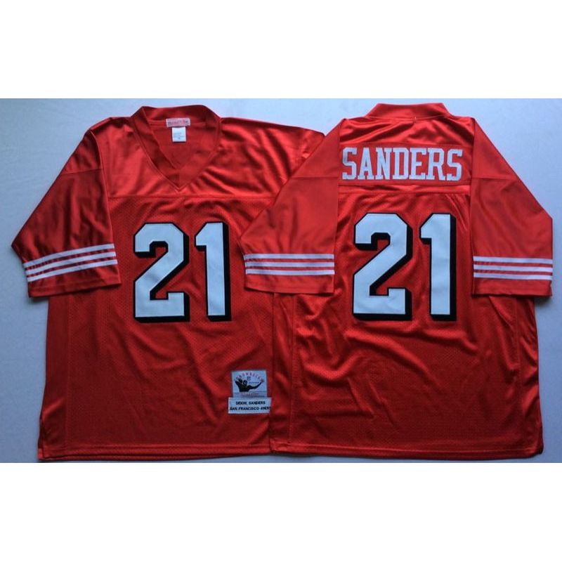 Cheap Deion Sanders 49ers Jersey From China Red 75th throwback #21 Cheap Deion Sanders 49ers Jersey From China Red 75th throwback #21
