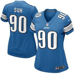 Cheap Ndamukong Suh Lions Jersey #90 Blue From China Limited