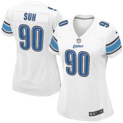 Cheap Ndamukong Suh Lions Jersey #90 White From China Limited