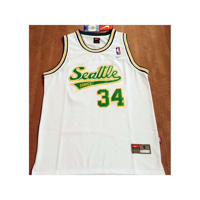 Cheap Ray Allen Supersonics Jersey #34 White throwback From China