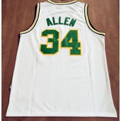 Cheap Ray Allen Supersonics Jersey #34 White throwback From China