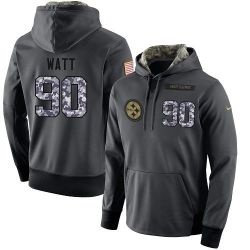 Cheap TJ Watt Steelers Hoodie From China 2017 draft Salute to Service Anthracite #90