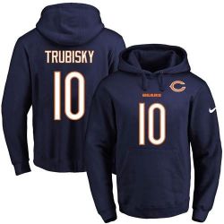 Cheap Mitchell Trubisky Bears Hoodie From China 2017 draft Navy #10