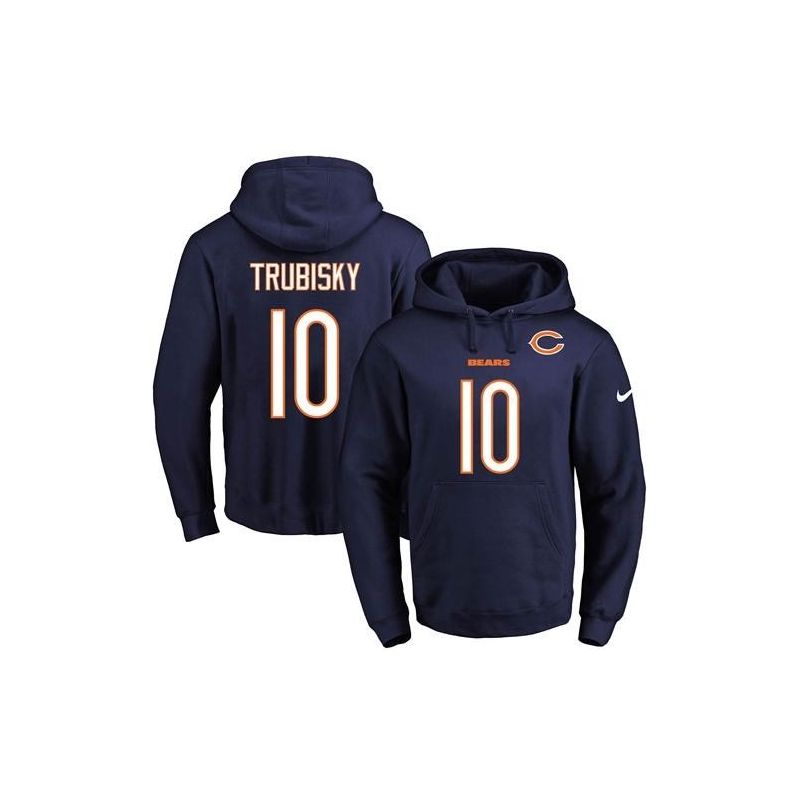 Cheap Mitchell Trubisky Bears Hoodie From China 2017 draft Navy #10