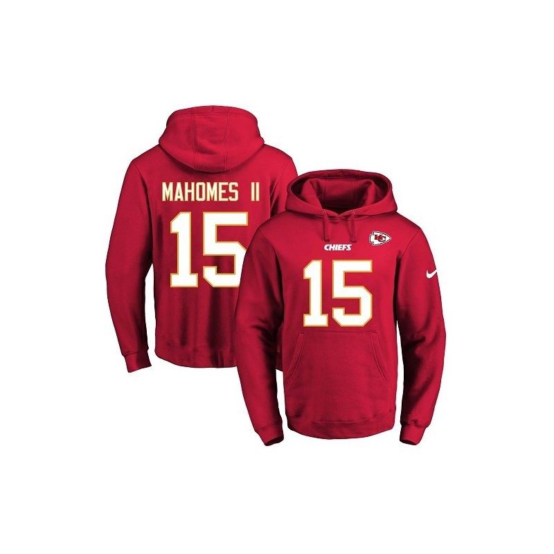 Cheap Patrick Mahomes II Chiefs Hoodie From China 2017 draft Red #15