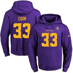 Cheap Dalvin Cook Vikings Hoodie From China 2017 draft Purple #33