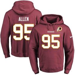 Cheap Jonathan Allen Redskins Hoodie From China 2017 draft Burgundy #95