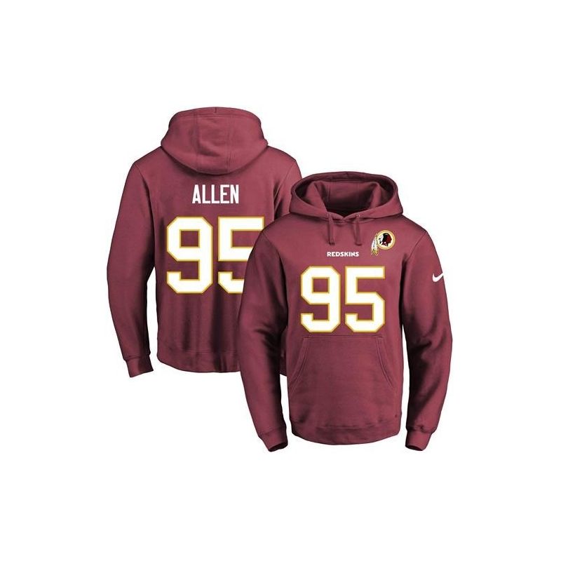 Cheap Jonathan Allen Redskins Hoodie From China 2017 draft Burgundy #95