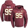 Cheap Jonathan Allen Redskins Hoodie From China 2017 draft Burgundy #95