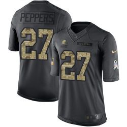 Cheap Jabrill Peppers Browns Jersey From China 2017 draft Salute to Service Anthracite #27