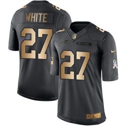 Cheap TreDavious White Bills Jersey From China 2017 draft Salute to Service Gold #27