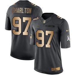 Cheap Taco Charlton Cowboys Jersey From China 2017 draft Salute to Service Gold #97