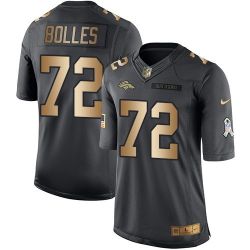 Cheap Garett Bolles Broncos Jersey From China 2017 draft Salute to Service Gold #72
