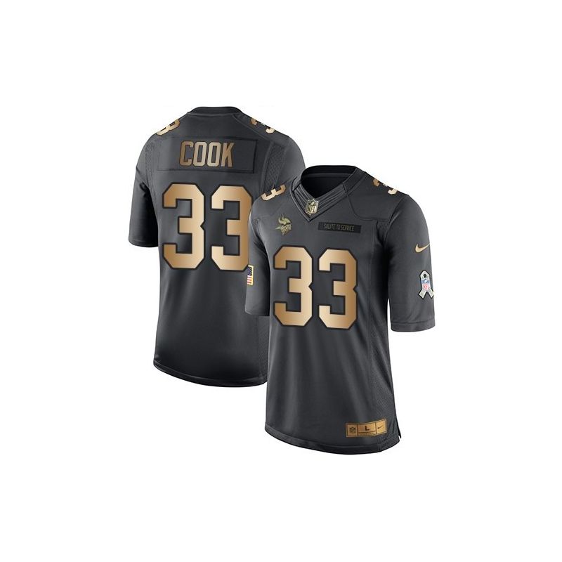 Cheap Dalvin Cook Vikings Jersey From China 2017 draft Salute to Service Gold #33