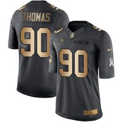 Cheap Solomon Thomas 49ers Jersey From China 2017 draft Salute to Service Gold #90