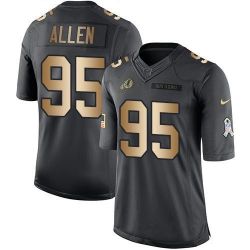 Cheap Jonathan Allen Redskins Jersey From China 2017 draft Salute to Service Gold #95