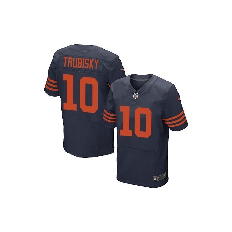 Cheap Mitchell Trubisky Bears Jersey From China 2017 draft Elite Navy Orange number #10