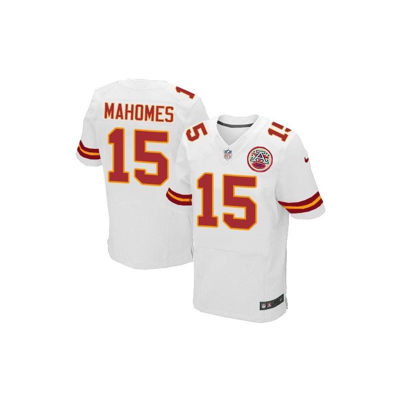 Cheap Patrick Mahomes II Chiefs Jersey From China 2017 draft Elite White #15