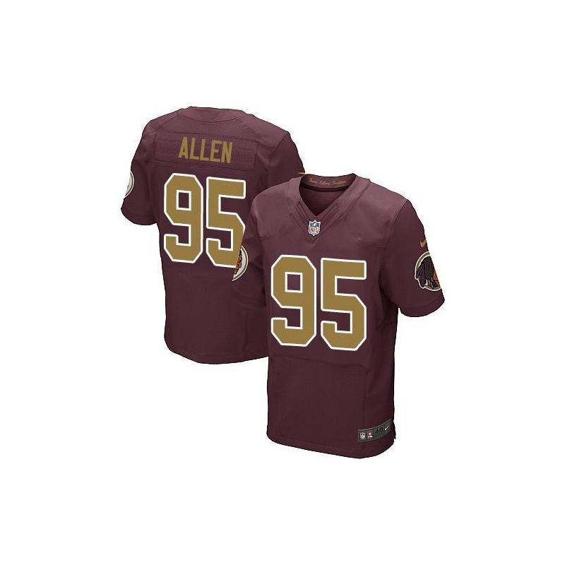 Cheap Jonathan Allen Redskins Jersey From China 2017 draft Elite Burgundy Gold letters #95