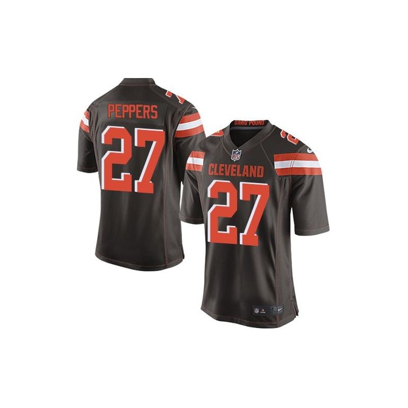 Cheap Jabrill Peppers Browns Jersey From China 2017 draft Game Brown #27 in Men Women Youth Size