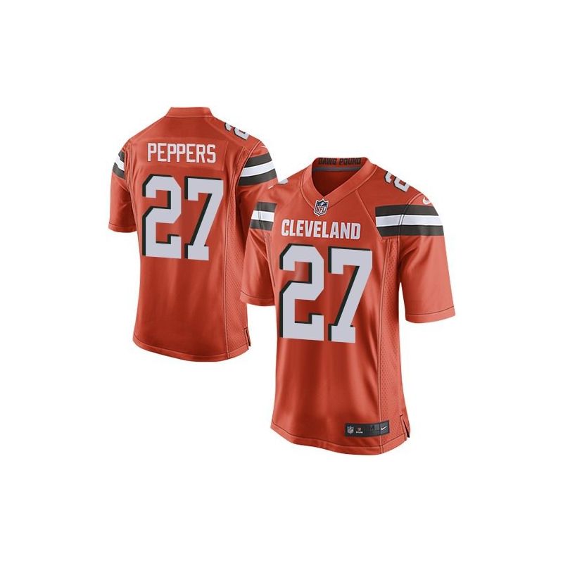 Cheap Jabrill Peppers Browns Jersey From China 2017 draft Game Orange #27 in Men Women Youth Size