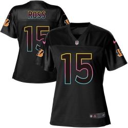 Cheap John Ross Bengals Women Jersey From China 2017 draft Black Fashion #15