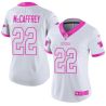 Cheap Christian McCaffrey Panthers Women Jersey From China 2017 draft White-Pink Rush Fashion #22