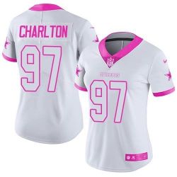 Cheap Taco Charlton Cowboys Women Jersey From China 2017 draft White-Pink Rush Fashion #97