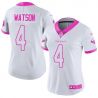 Cheap Deshaun Watson Texans Women Jersey From China 2017 draft White-Pink Rush Fashion #4